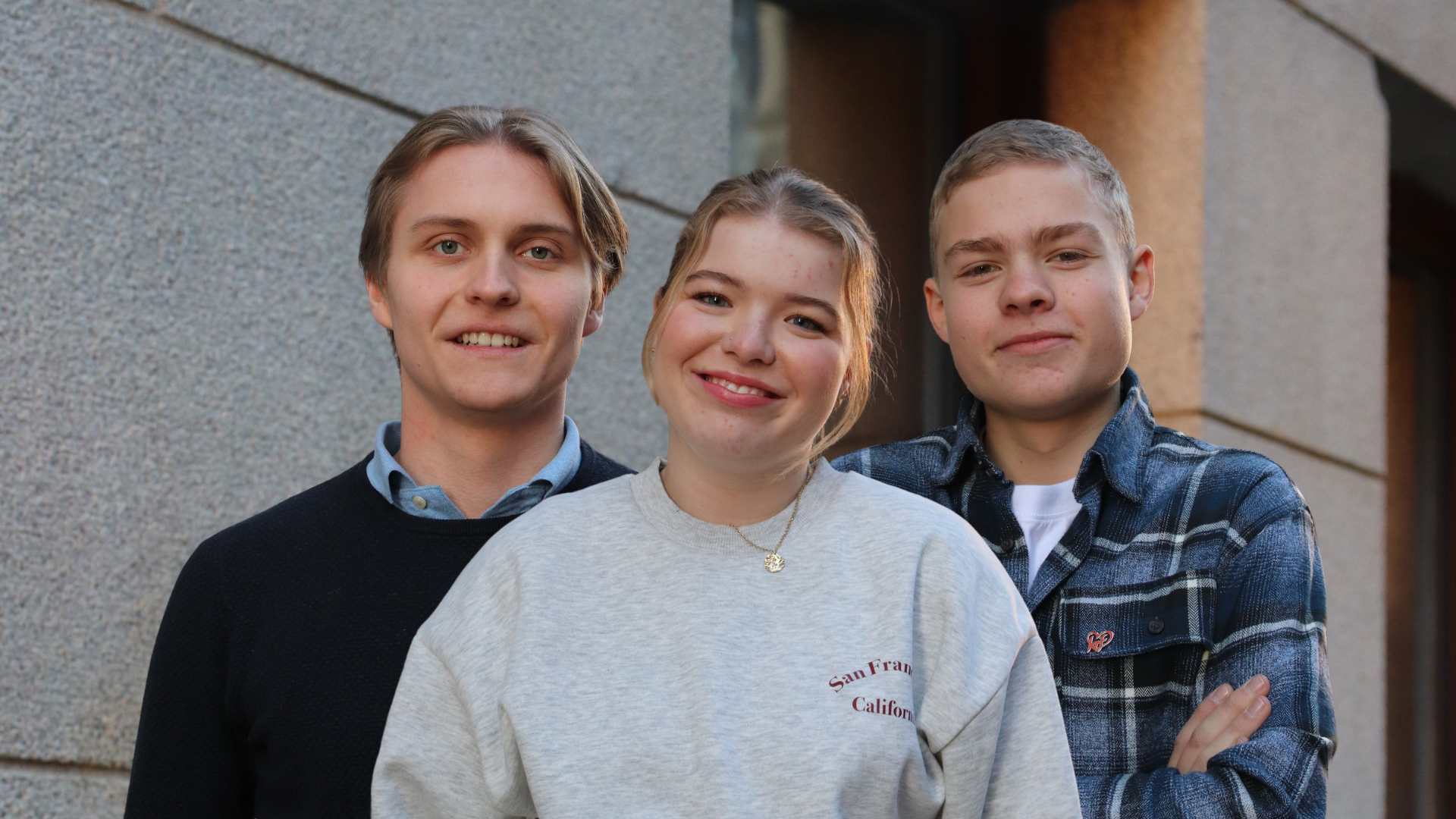 Sondre Harestad, Kristi Nyen og Lars Magnus Kvan Haugen. Foto. 