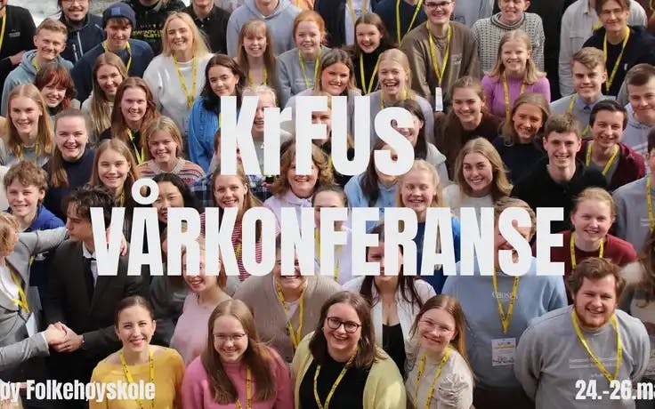 Deltakere på KrFU's vår konferanse 2022. Bildetekst: KrFUs vårkonferanse. Foto.